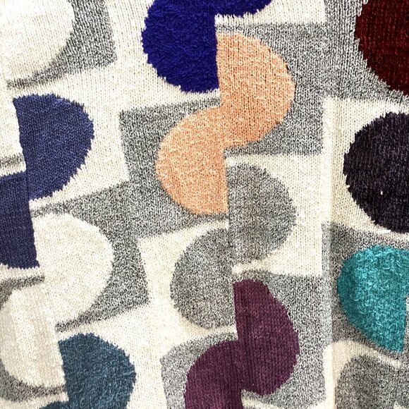 Vintage Marienbad 90s Geometric Knit Sweater – Avant-Garde Retro Chic - Picture 3 of 5